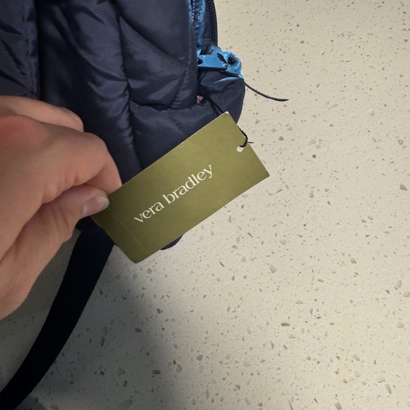 Vera Bradley Compact Backpack Scroll Navy - Picture 5 of 5